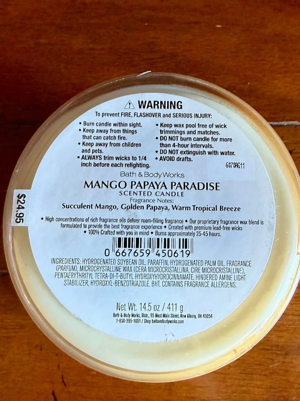 NEW MANGO PAPAYA PARADISE 3-Wick Candle Bath & Body Works